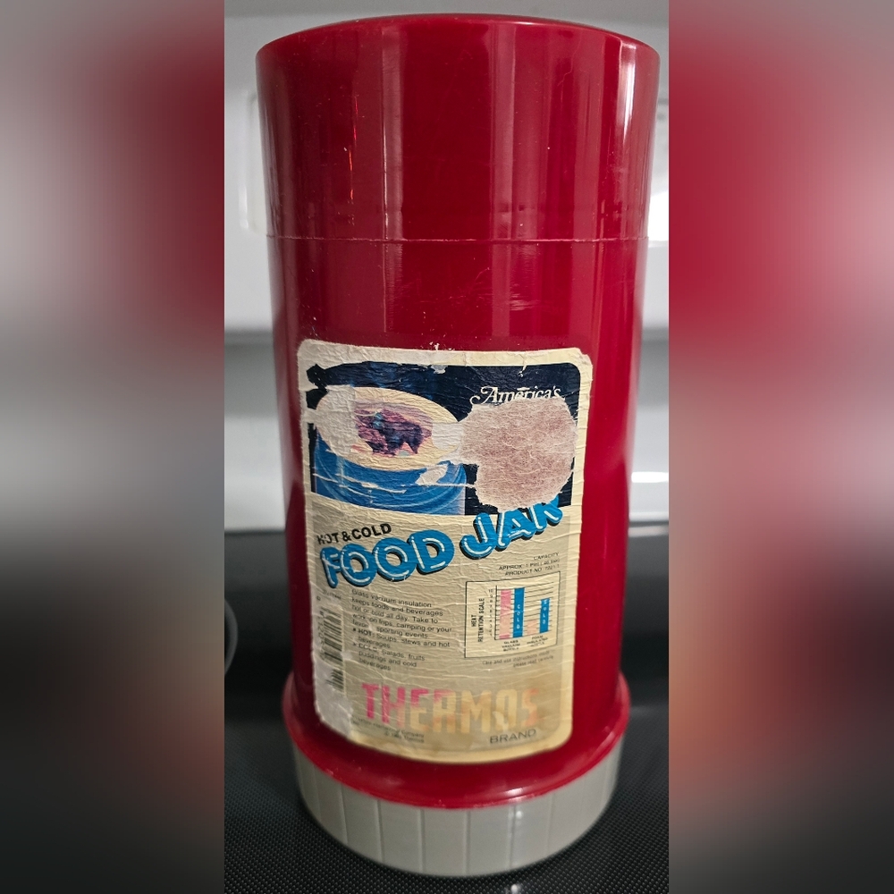 Thermos Brand 72F Food Jar Red Storage Vintage